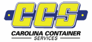 Carolina-solo-black-text Carolina Container Services logo with "CCS" in bold yellow letters outlined in blue