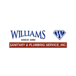 williamssanitaryservice-com Williams Sanitary & Plumbing Service, Inc. logo featuring the name in blue text with "since 1950" and a blue and white emblem with a 'w' on the right.