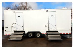 Restroom trailer exterior